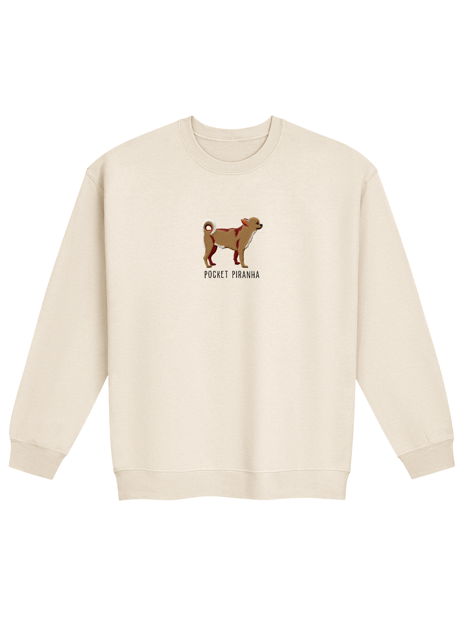 Pocket Piranha Sweatshirt (Embroidered) of a Chihuahua(Tan) product image (21)