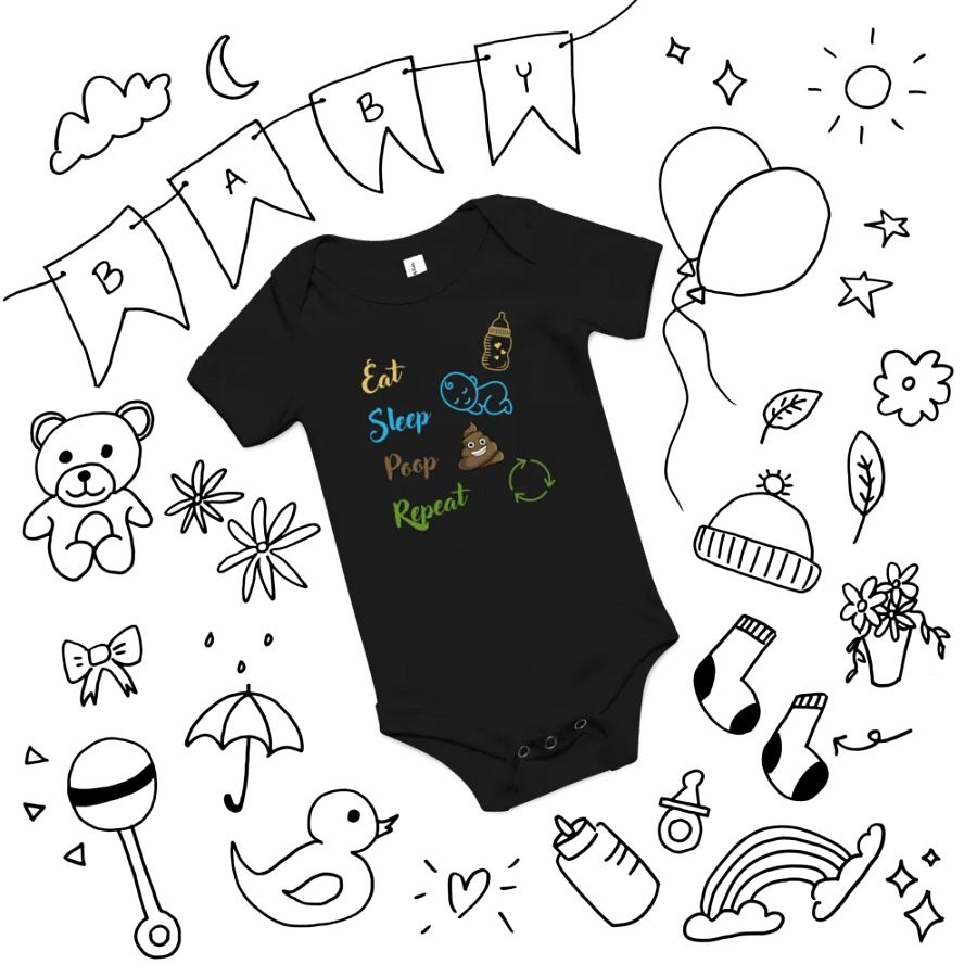 Eat Sleep Poop Repeat Color Baby Onesie product image (15)
