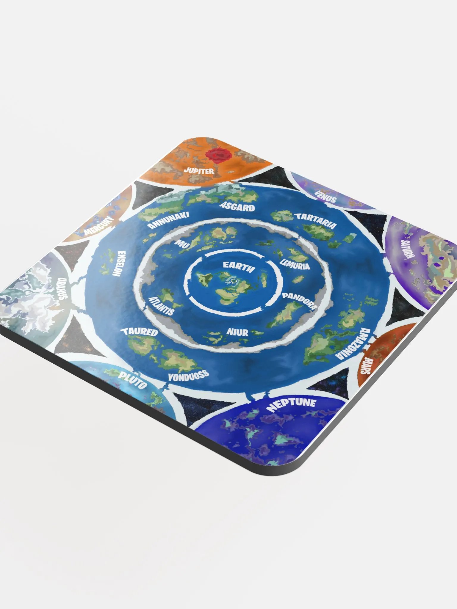 Beyond The Ice Wall Map Glossed Cork Coaster product image (4)