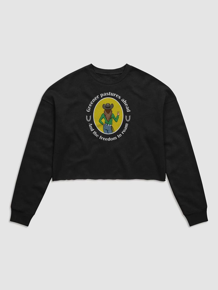 Greener Pastures Ahead - CROP sweatshirt, raw hem product image (1)