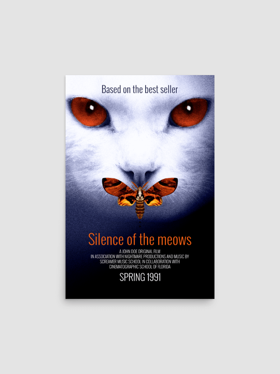 "Silence of the Meows" Poster - Fun Parody Art in Premium Matte Print product image (1)