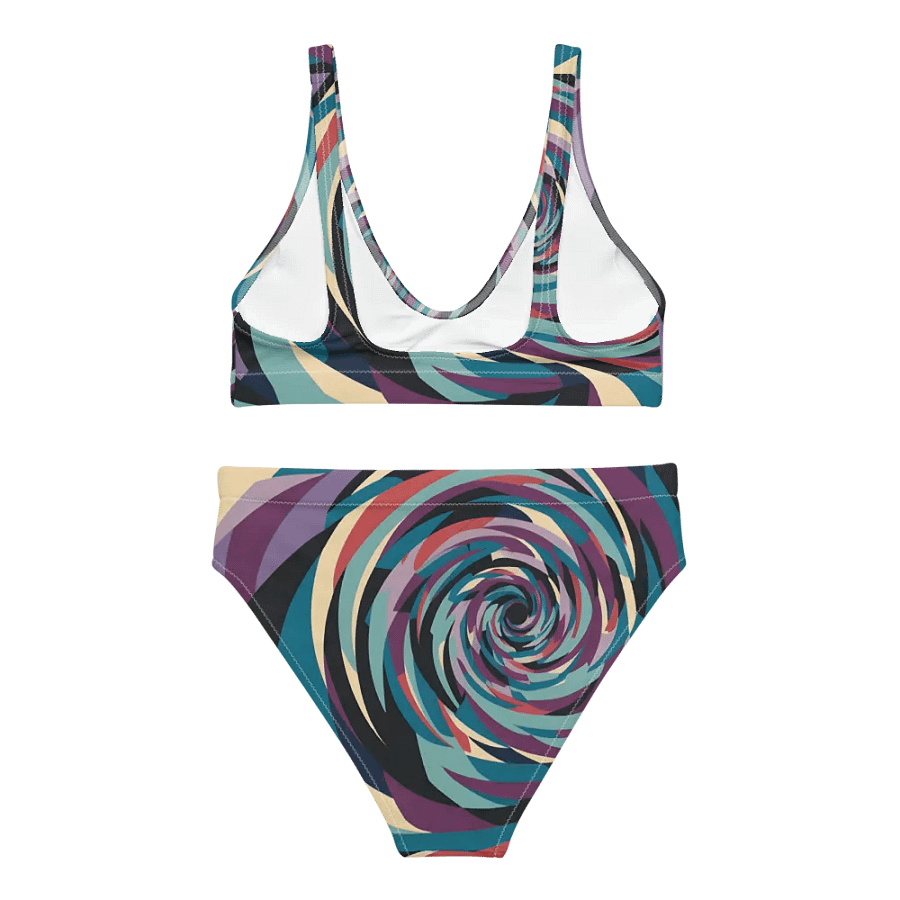 Abstract Lithographic Pattern Design High Waisted Bikini - V5 product image (1)