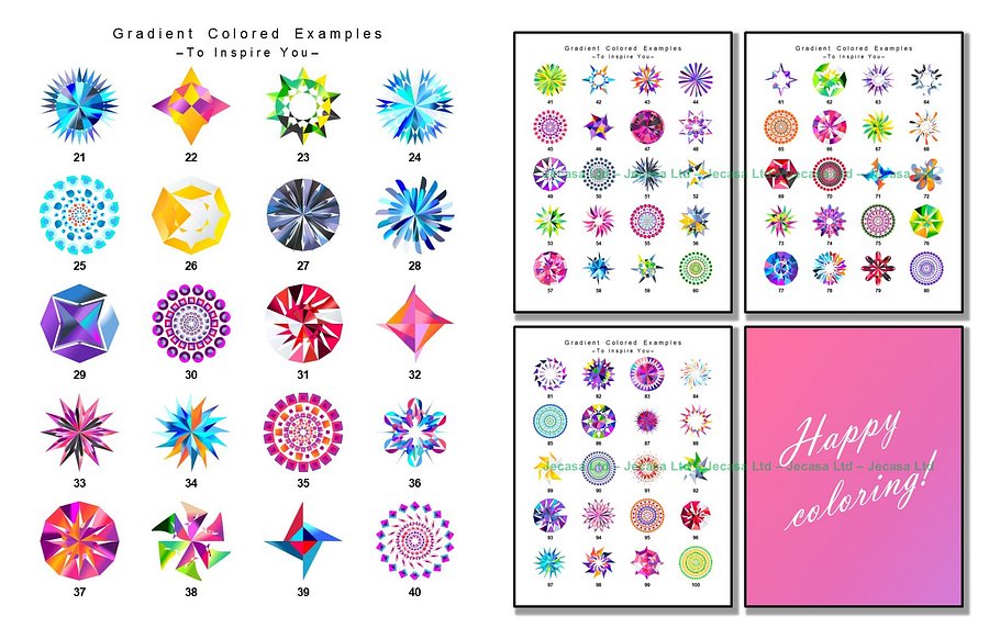 100 Geometric Mandala Coloring Pages | PDF | Digital File | Series GM2025 Vol. 8 product image (2)