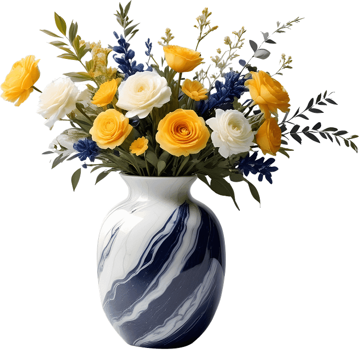 Golden Tides – Provence-Style Floral Vase PNG product image (1)