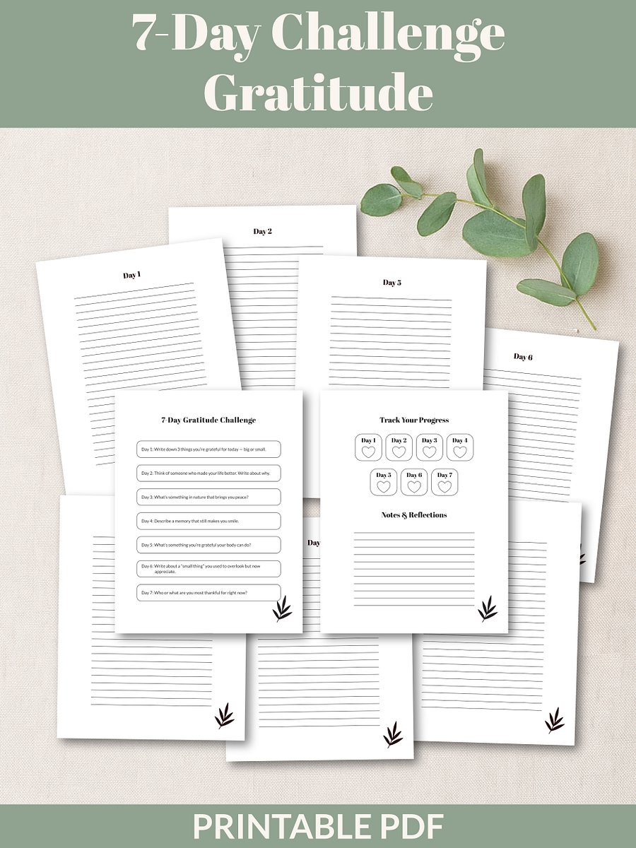 Self-Reflection & Inner Growth Bundle 7-Day Challenges Printable product image (5)