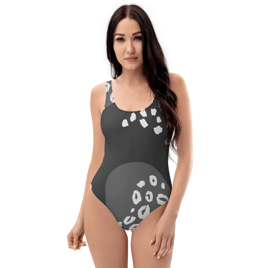 Grey Flowing Waves All-Over Swimsuit product image (1)