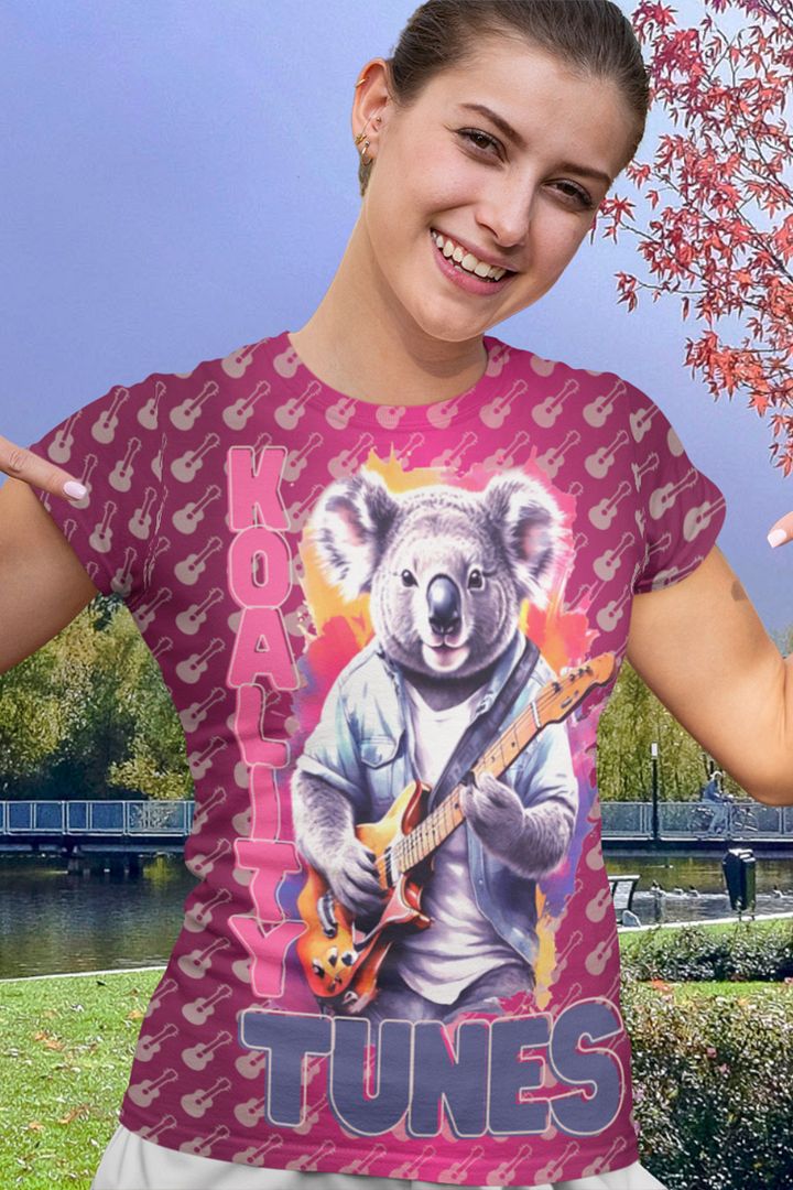 Koality Tunes Koala Playing Guitar All Over Print T-shirt product image (1)
