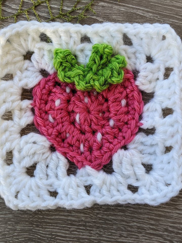 Crochet Strawberry Granny Square Pattern product image (2)
