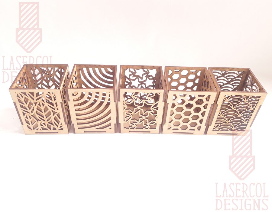 Pencil Holder (Ten Styles) File - Laser Cut Files product image (7)