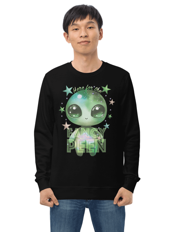 Fancy Alien Organic Sweatshirt (Green Dude) product image (2)