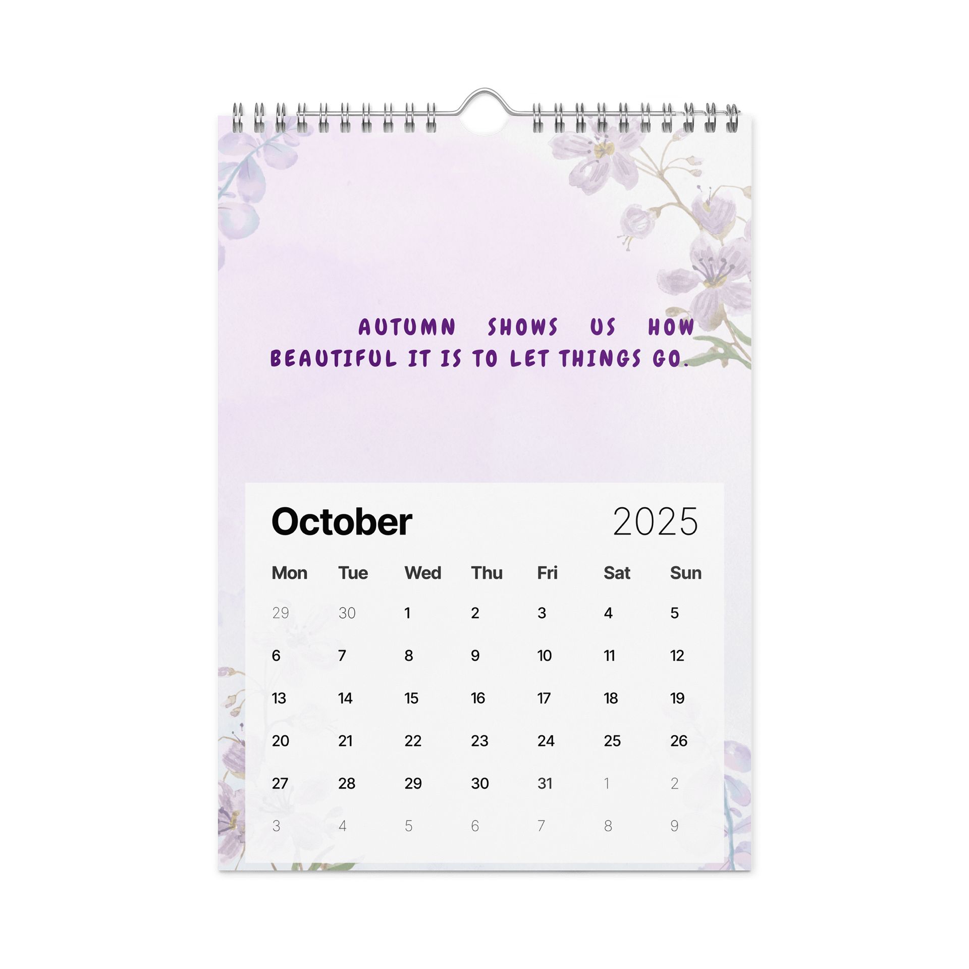 FLORAL INSPIRATIONAL QUOTES WALL CALENDAR 2026 product image (12)