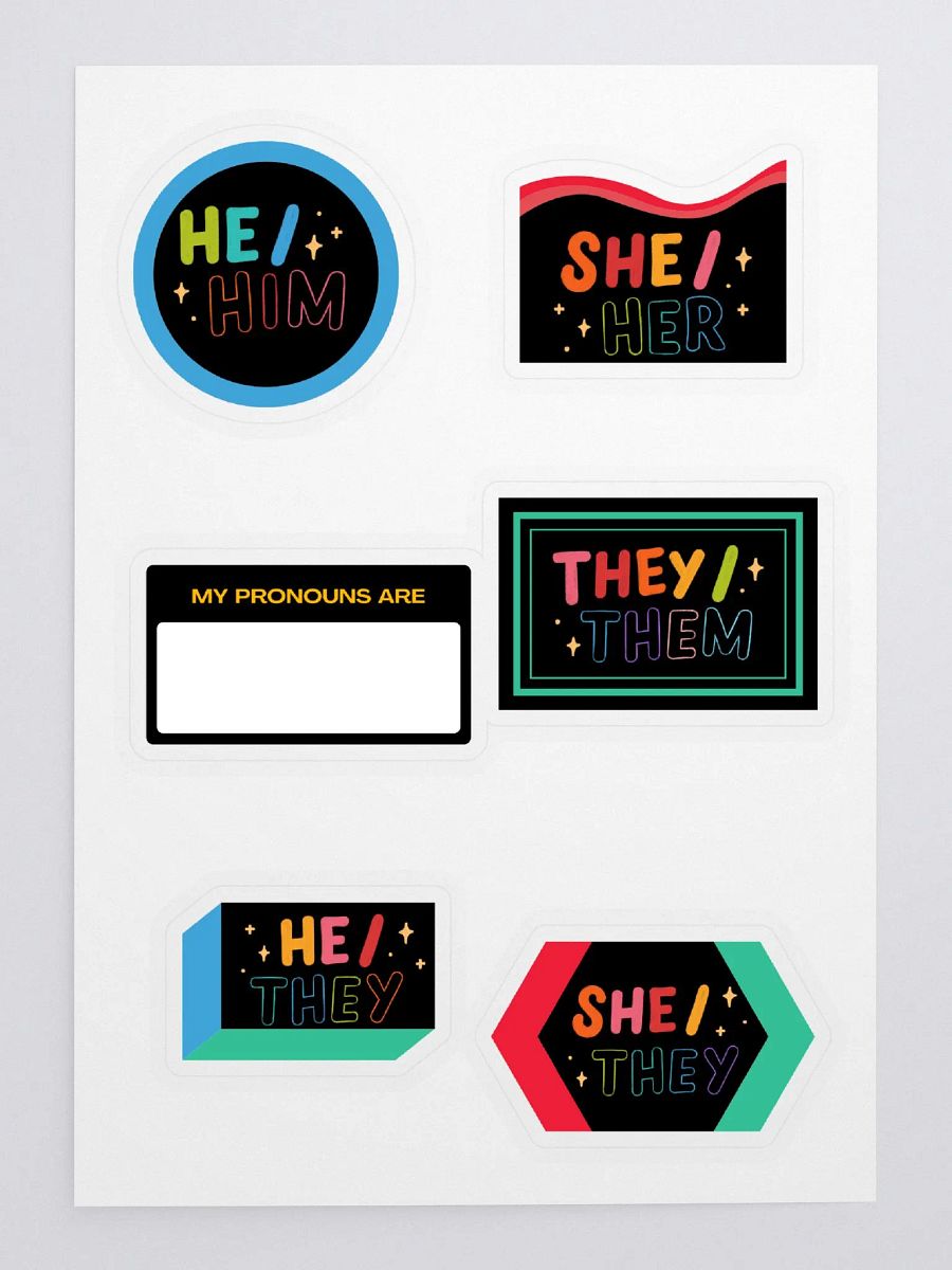 Pronouns LGBTQ+ Full Sticker Sheet product image (3)