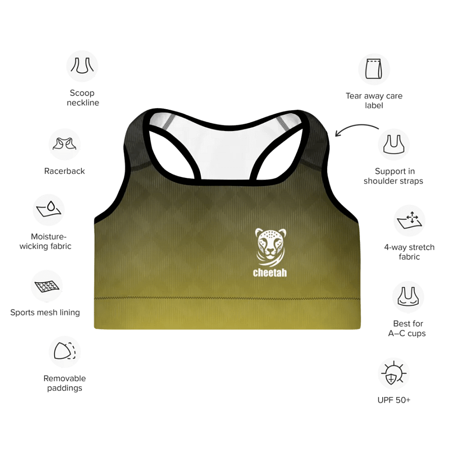 yellow wave sports bra product image (8)