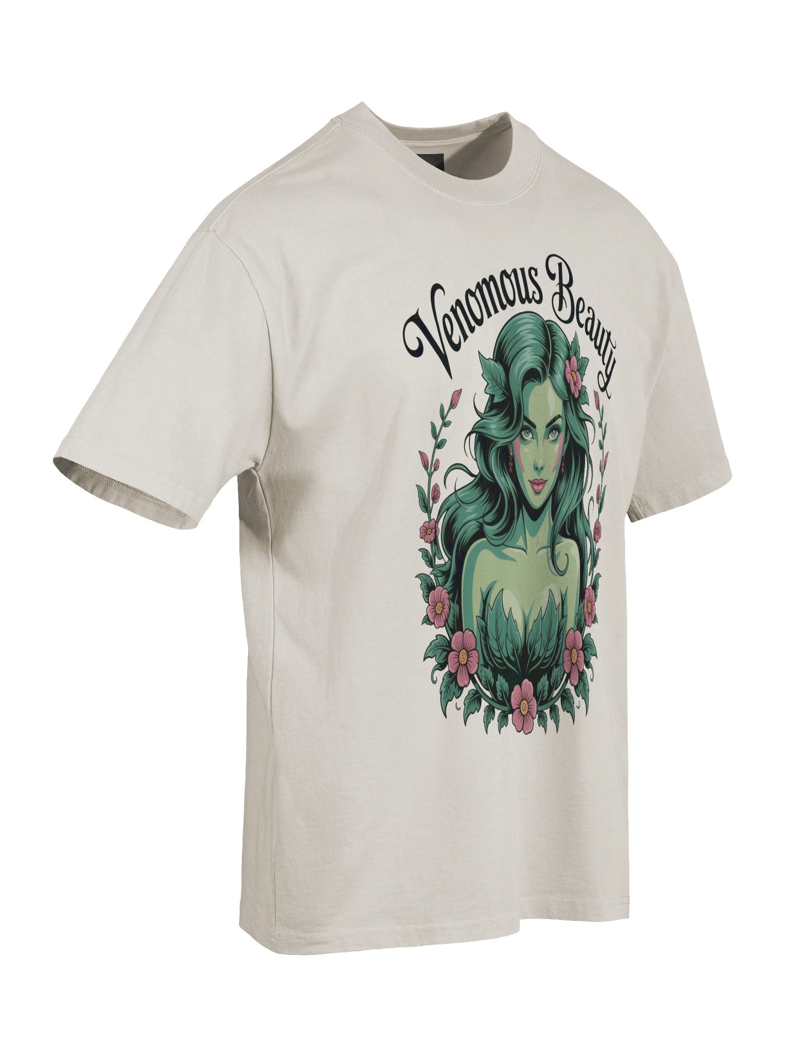 Venomous Beauty: Poison Ivy Thorned Temptation Oversized Faded Unisex T-Shirt product image (8)