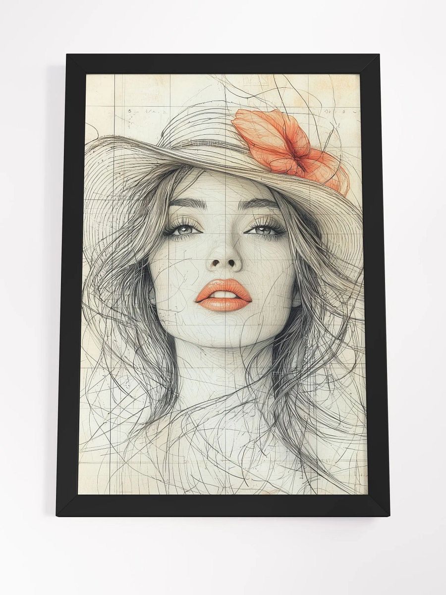 Retro Bloom: Vintage-Inspired Portrait Art Print product image (4)