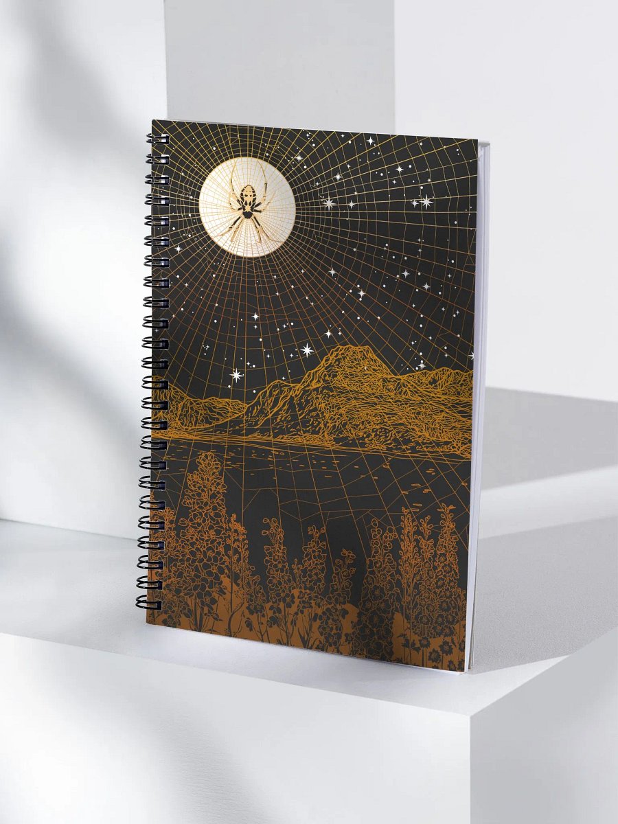 Golden Spiderweb and Larkspur Spiral Notebook product image (4)
