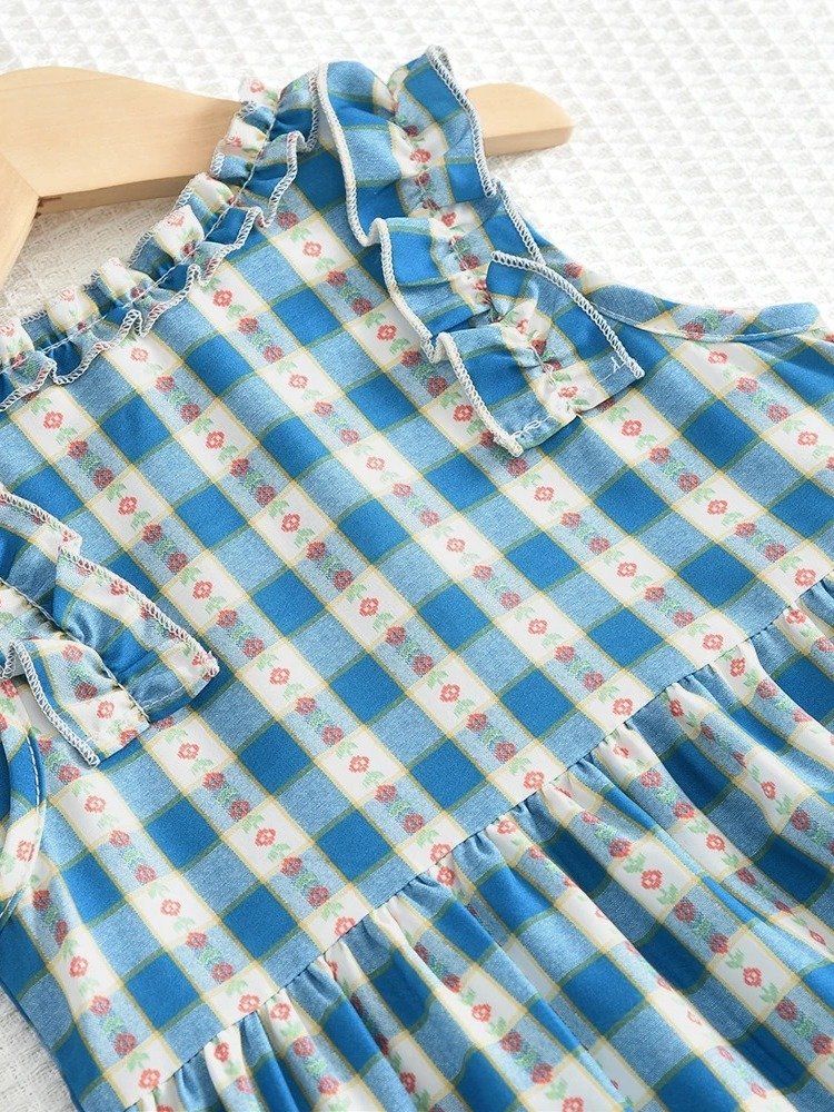 Blue Meadow Ruffle Check Dress" product image (6)