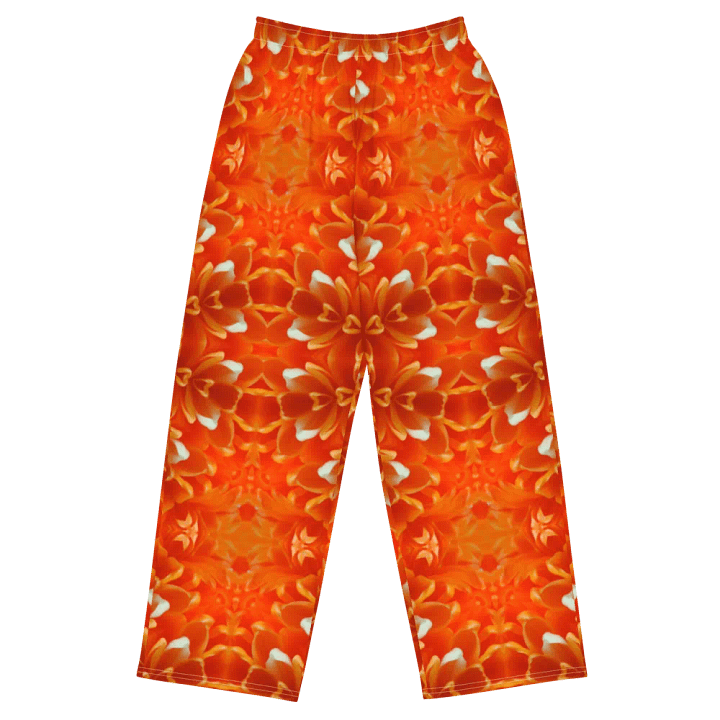 Orange Flower Kaleidoscope Wideleg Pants product image (1)