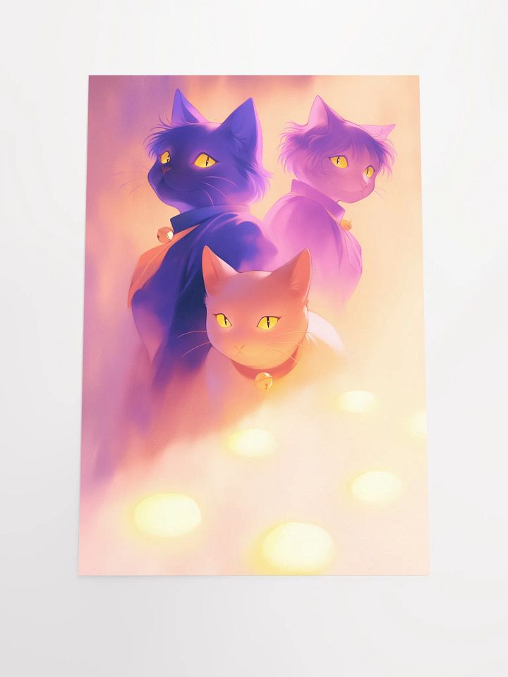Whimsical Feline Trio Poster product image (1)