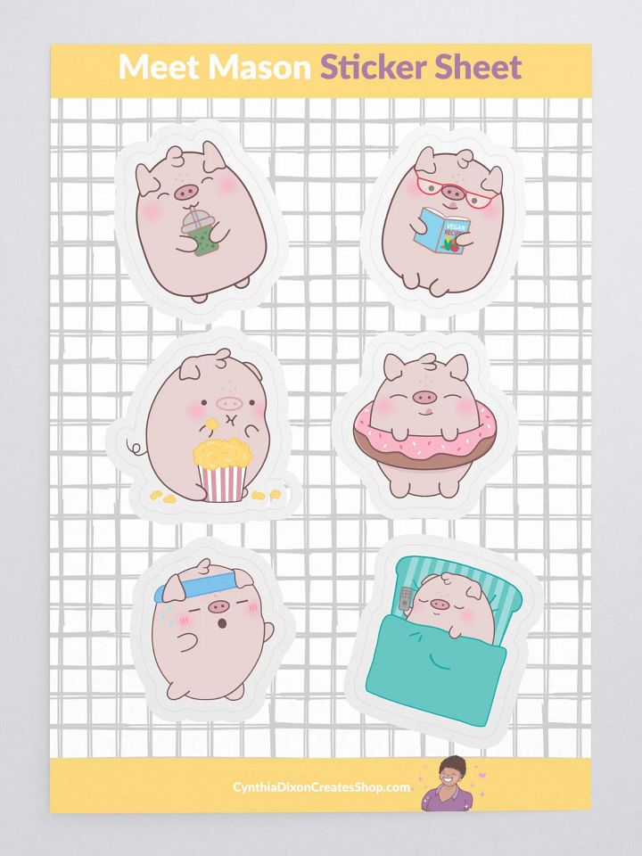 Meet Mason Kawaii Pig Sticker Sheet product image (2)