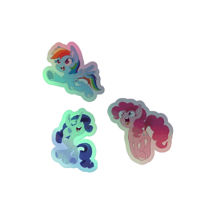 PIknie, Rainbow, Rarity holographic stickers product image (2)