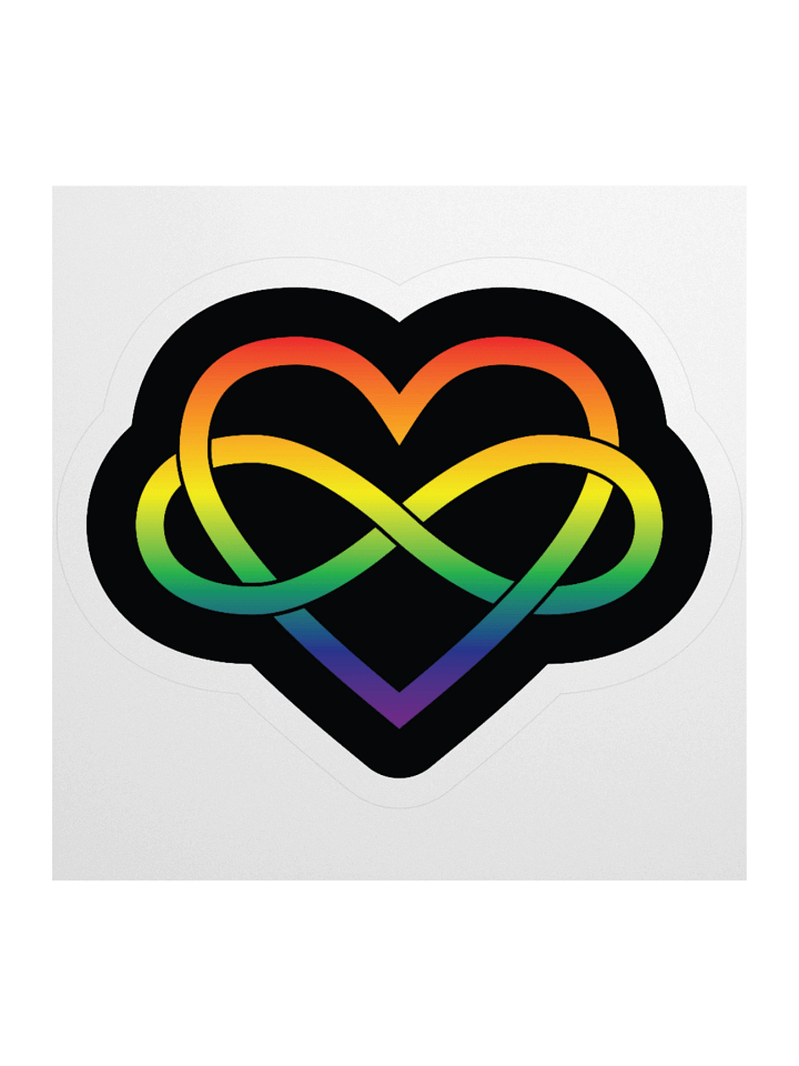 Rainbow Pride Gradient Polyamory Infinity Heart Sticker product image (1)