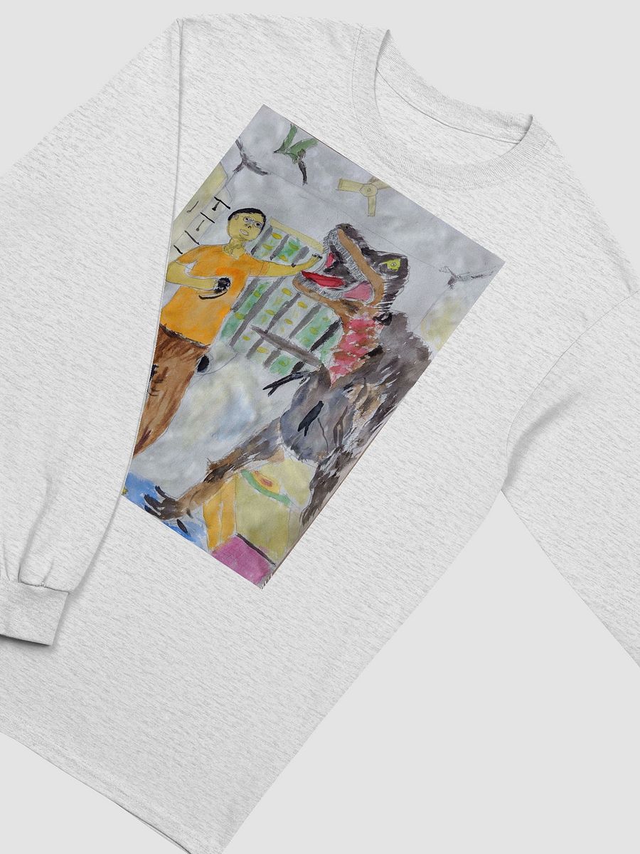 Gildan Ultra Cotton Long Sleeve T-Shirt : Me vs T. rex product image (36)