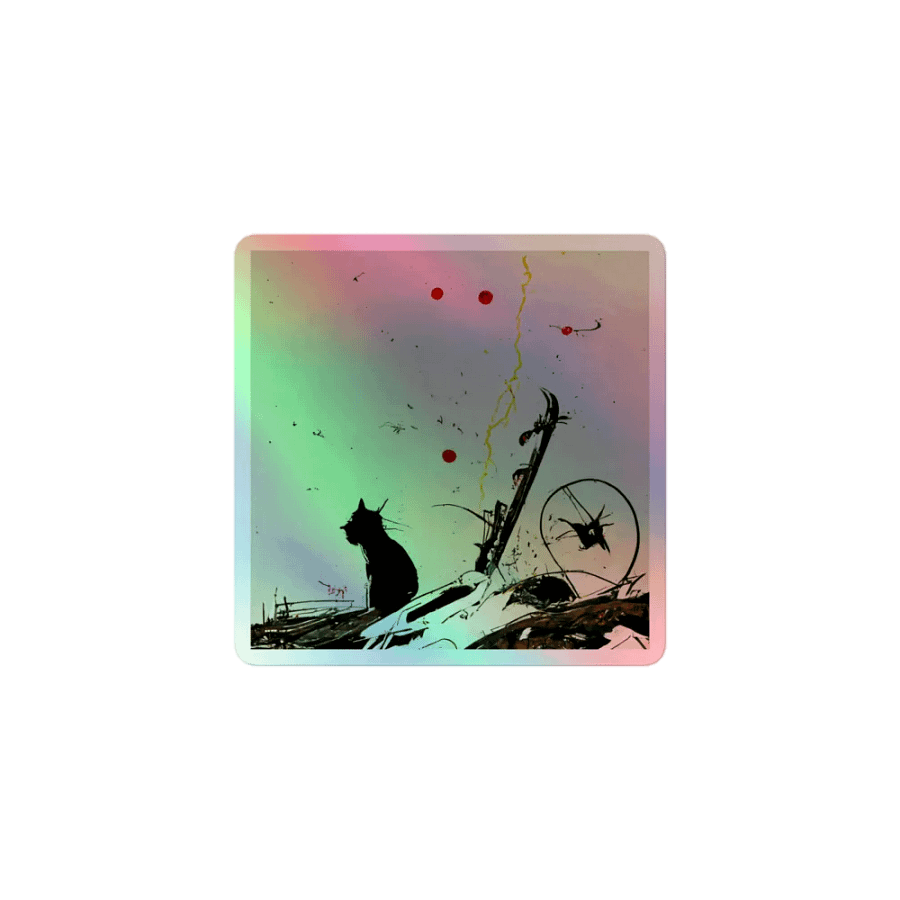Whimsical Cat Dreams Holographic Sticker Sheet product image (1)