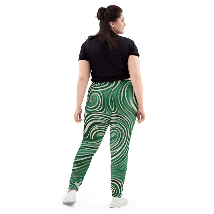 Funky Cool Green Liquid Tie-Dye Women's Joggers product image (2)