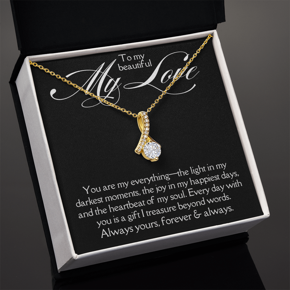 Dainty Ribbon-Shaped Pendant Necklace product image (1)