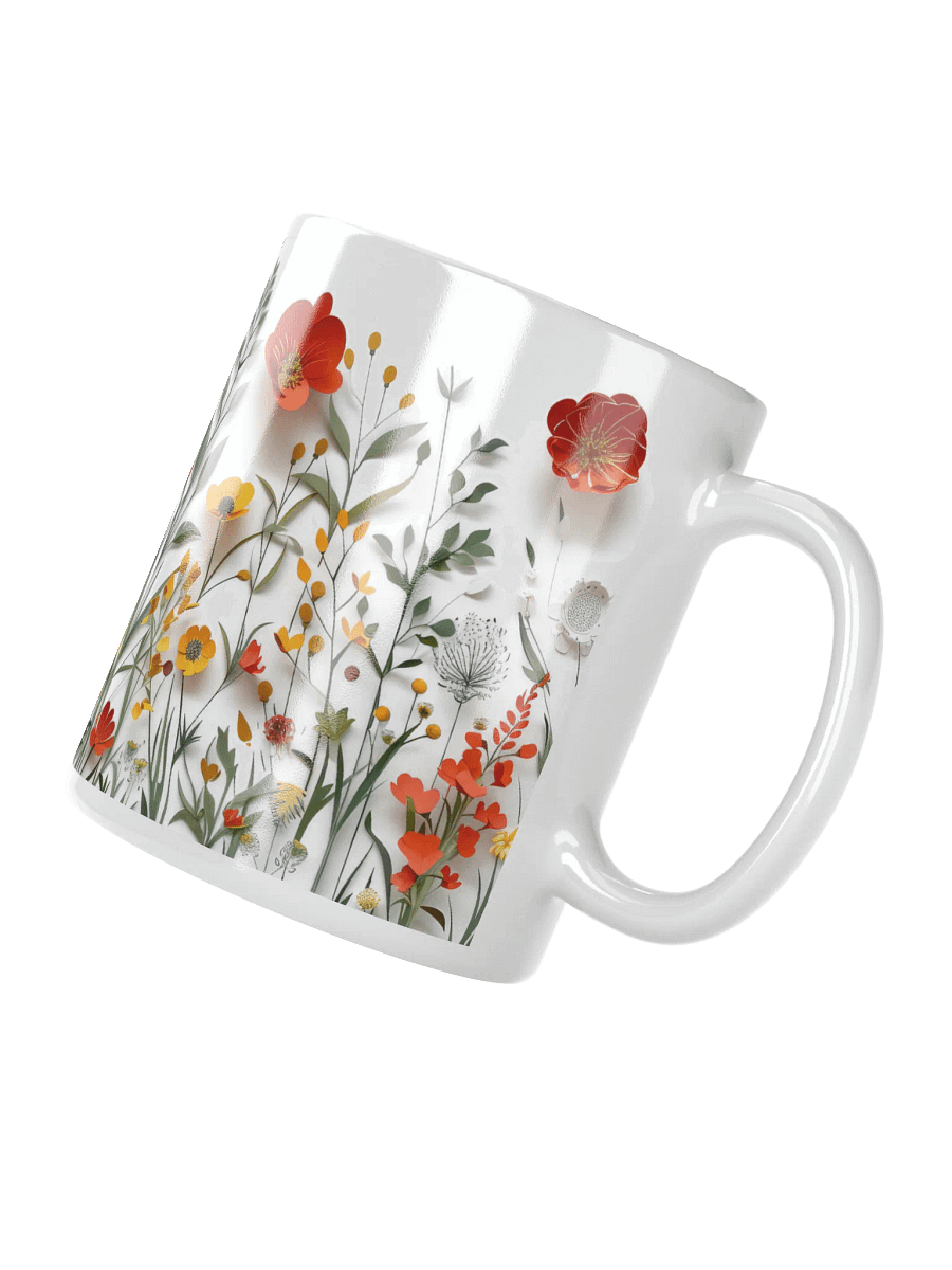 Multicolor Floral White Glossy Ceramic Mug by Treasure Pie product image (4)