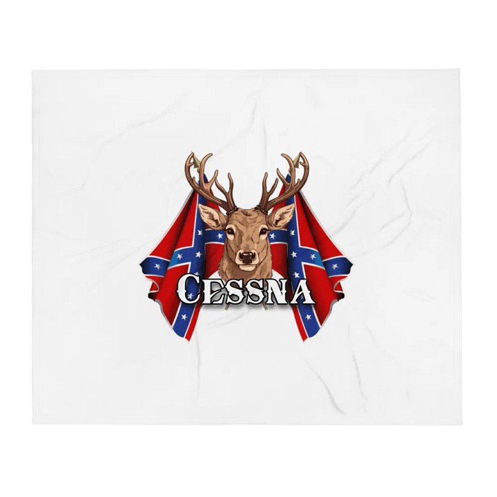 "Cessna" Last Name Rebel Redneck Deer - Throw Blanket product image (1)