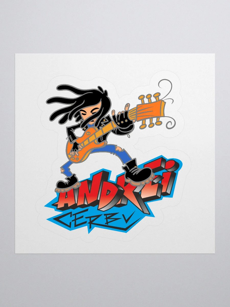 Rockin' Guitarist Kiss Cut Stickers product image (2)