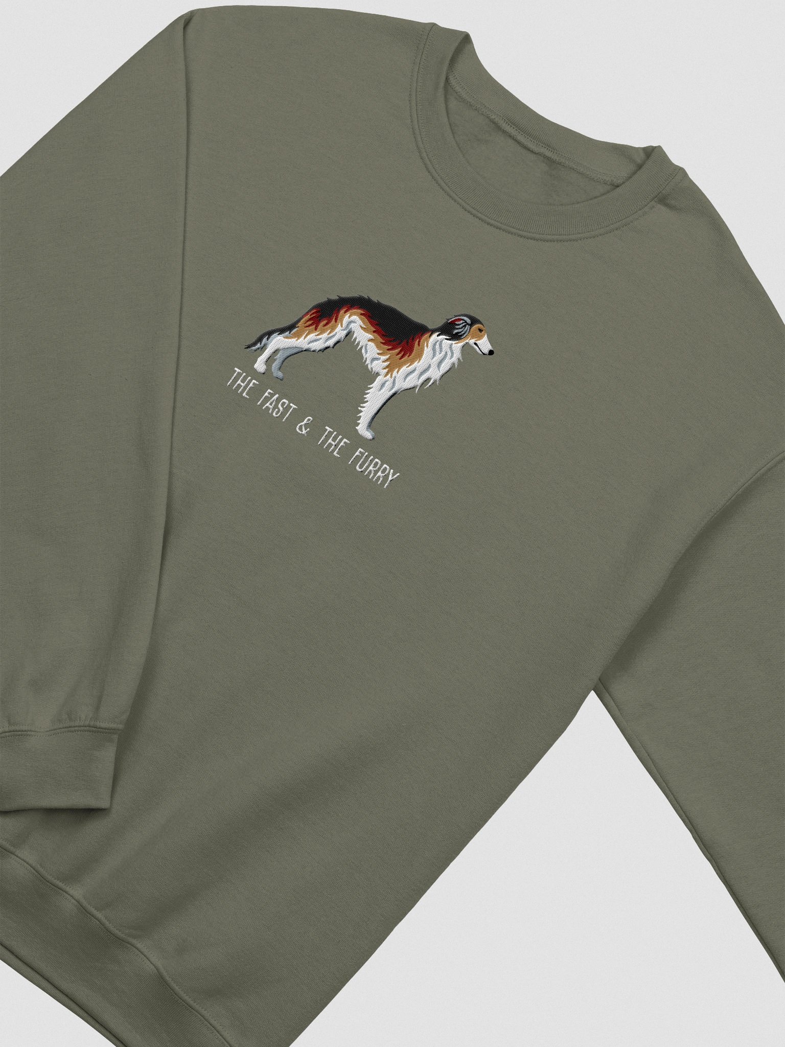 The Fast & The Furry Sweatshirt (Embroidered) of a Silken Windhound(Sable) product image (6)