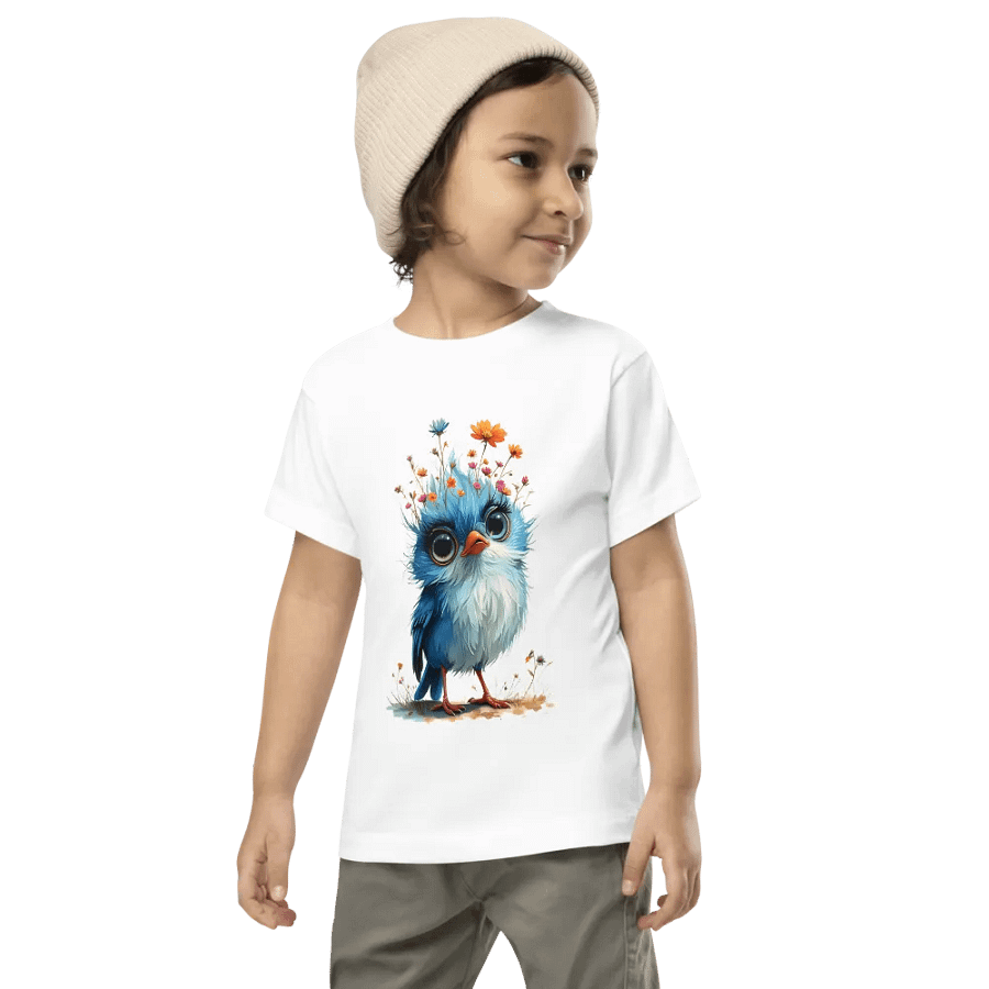Whimsical Blue Bird Toddler T-Shirt product image (2)