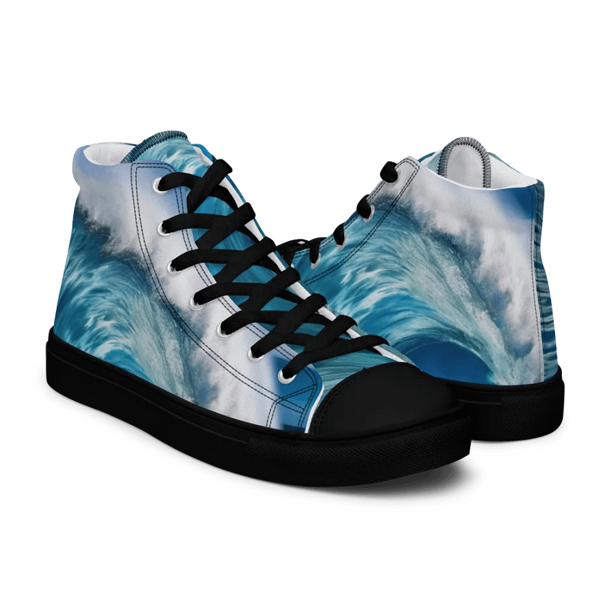 Ocean Wave High Top Canvas Shoes For Men product image (11)