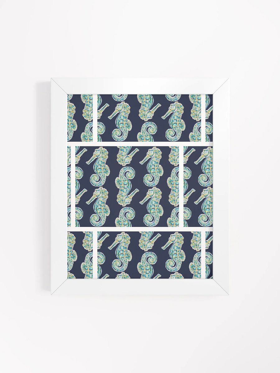 Painted Seahorse Repeat Pattern Grid | by Monique Faella Designs™ | Framed Coastal Wall Art | Museum-Quality Print product image (4)