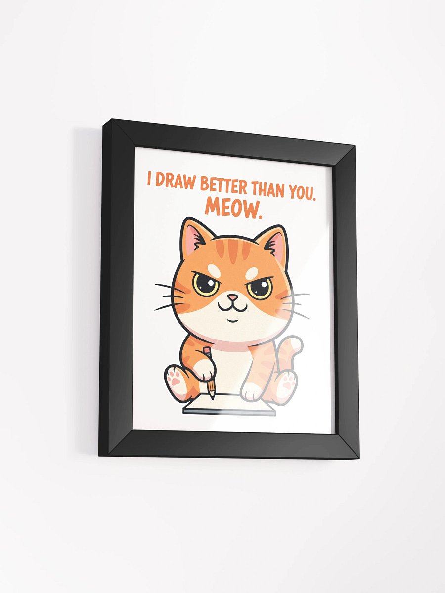 Rebel Sketch Cat Framed High-Quality Matte Poster product image (2)