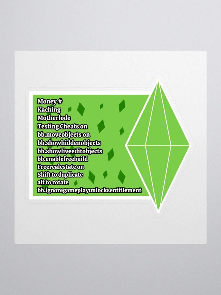 Sims Cheats Sticker - Green product image (1)