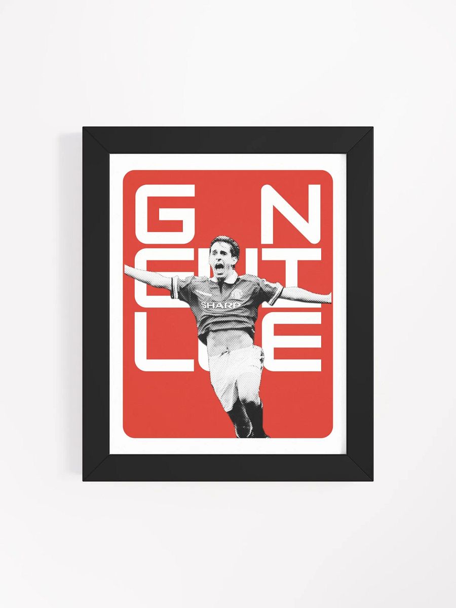 Gary Neville BW Manchester United Name Art Framed Print product image (4)