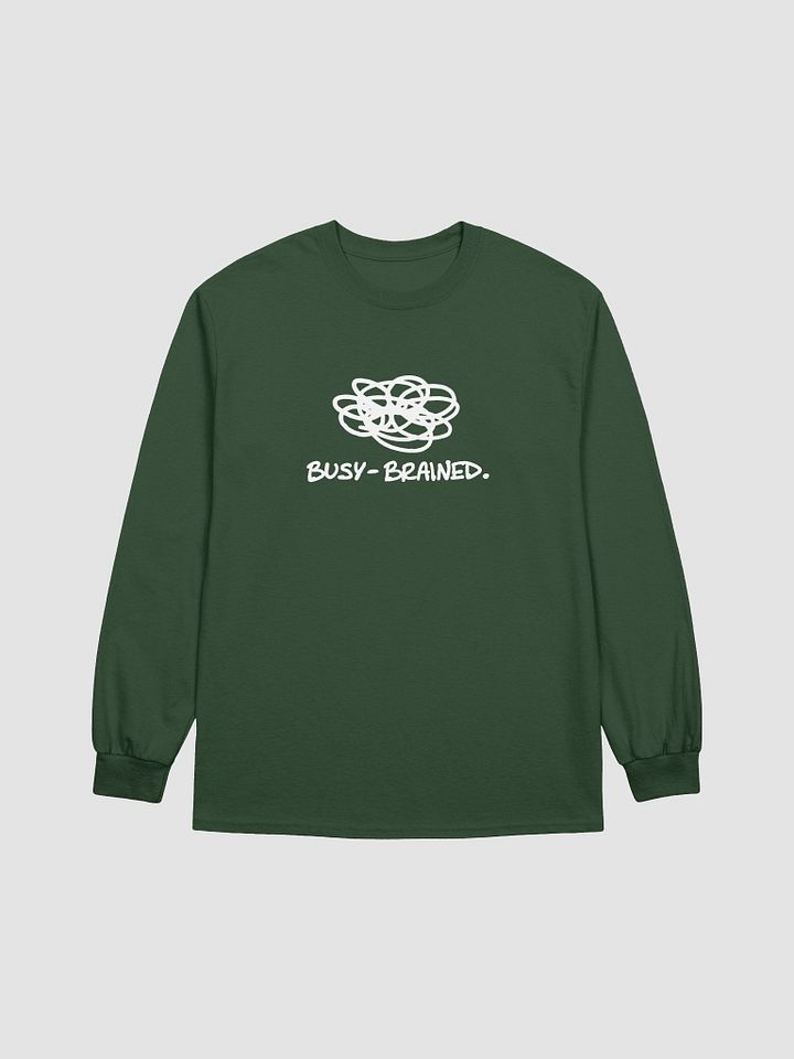 BUSY-BRAINED (white design) printed cotton long sleeve product image (2)