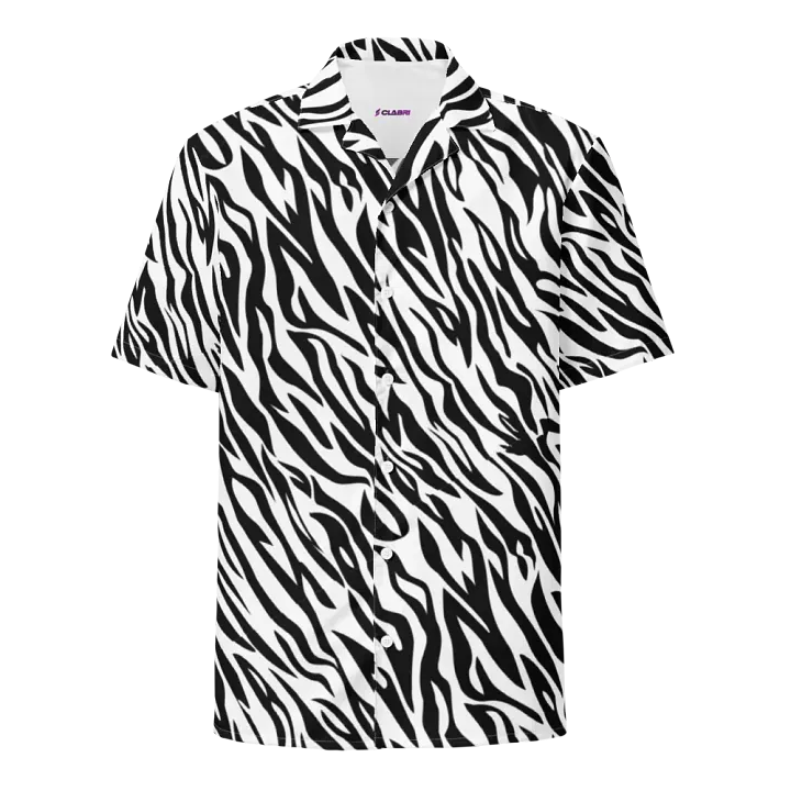 Bold Zebra Print Short-Sleeve Button-Down Shirt product image (1)