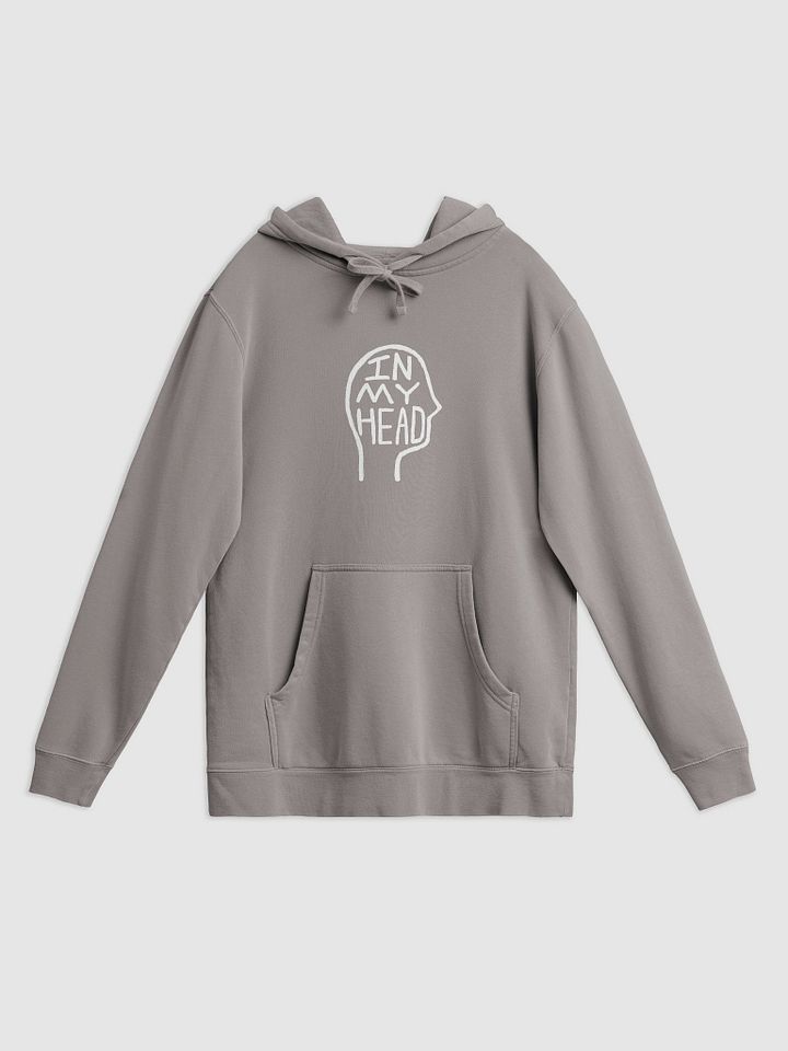 In My Head (white) printed pigment hoodie product image (1)