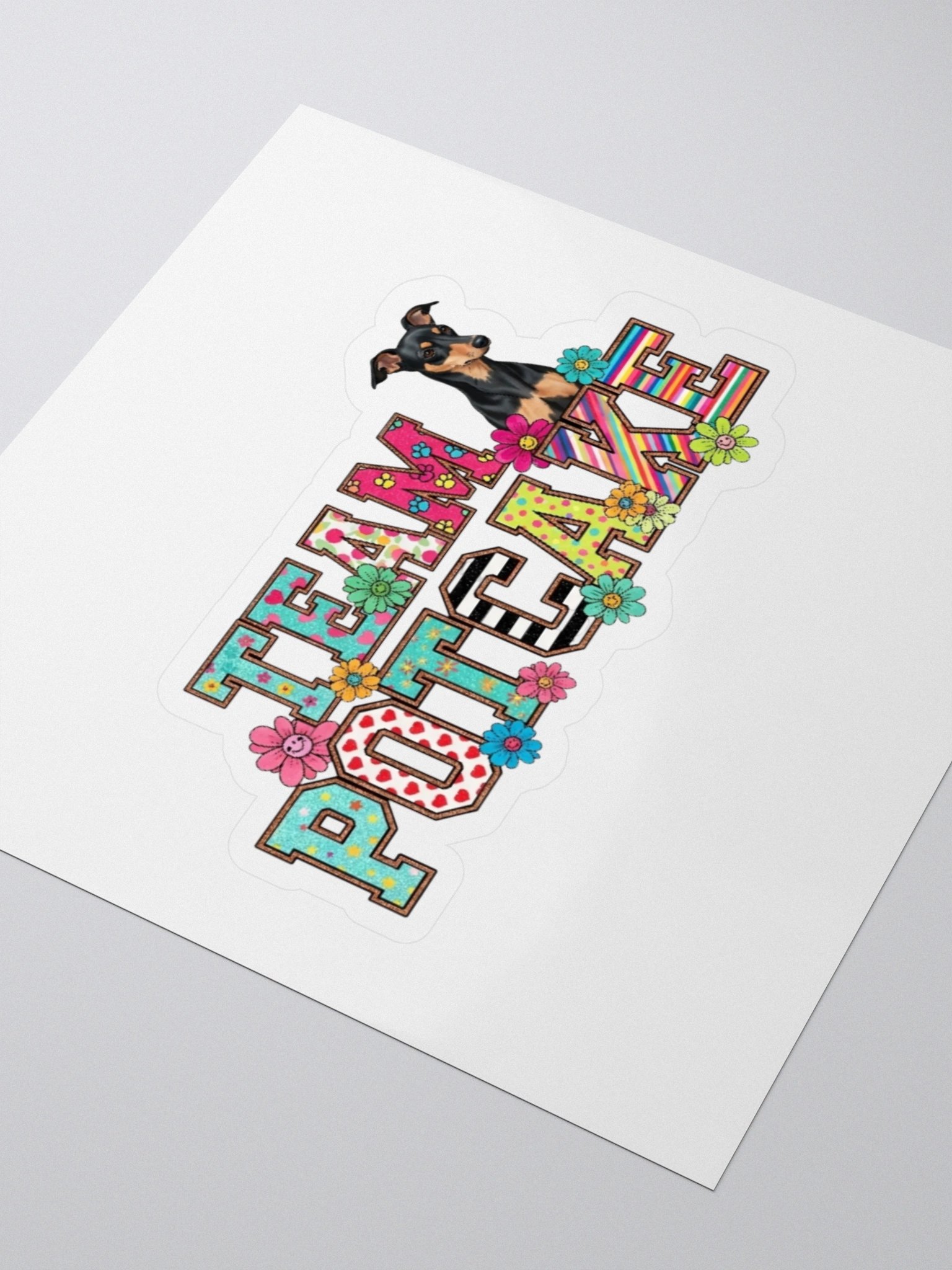 TEAM POTCAKE Floral & Patterned Dog Lover Sticker product image (3)
