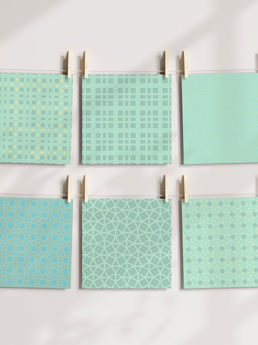 Abstract Pastels Pattern Pack 4 - Green Mix product image (3)