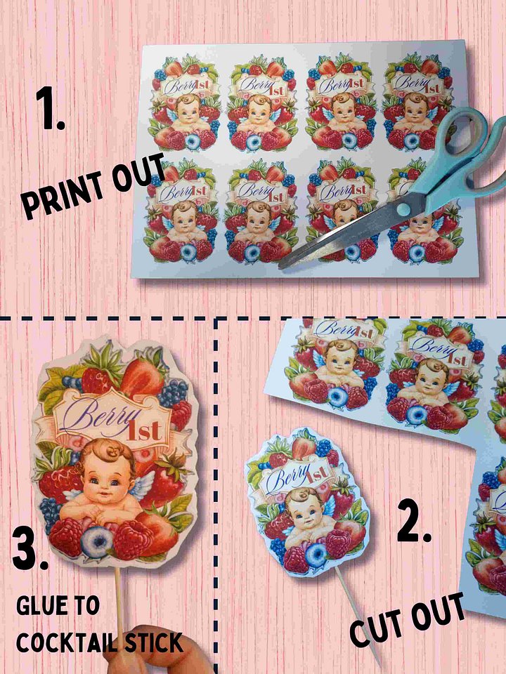 Berry 1st theme Cup Cake toppers product image (1)