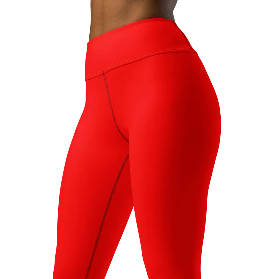 Plain Color Red Yoga Leggings product image (3)