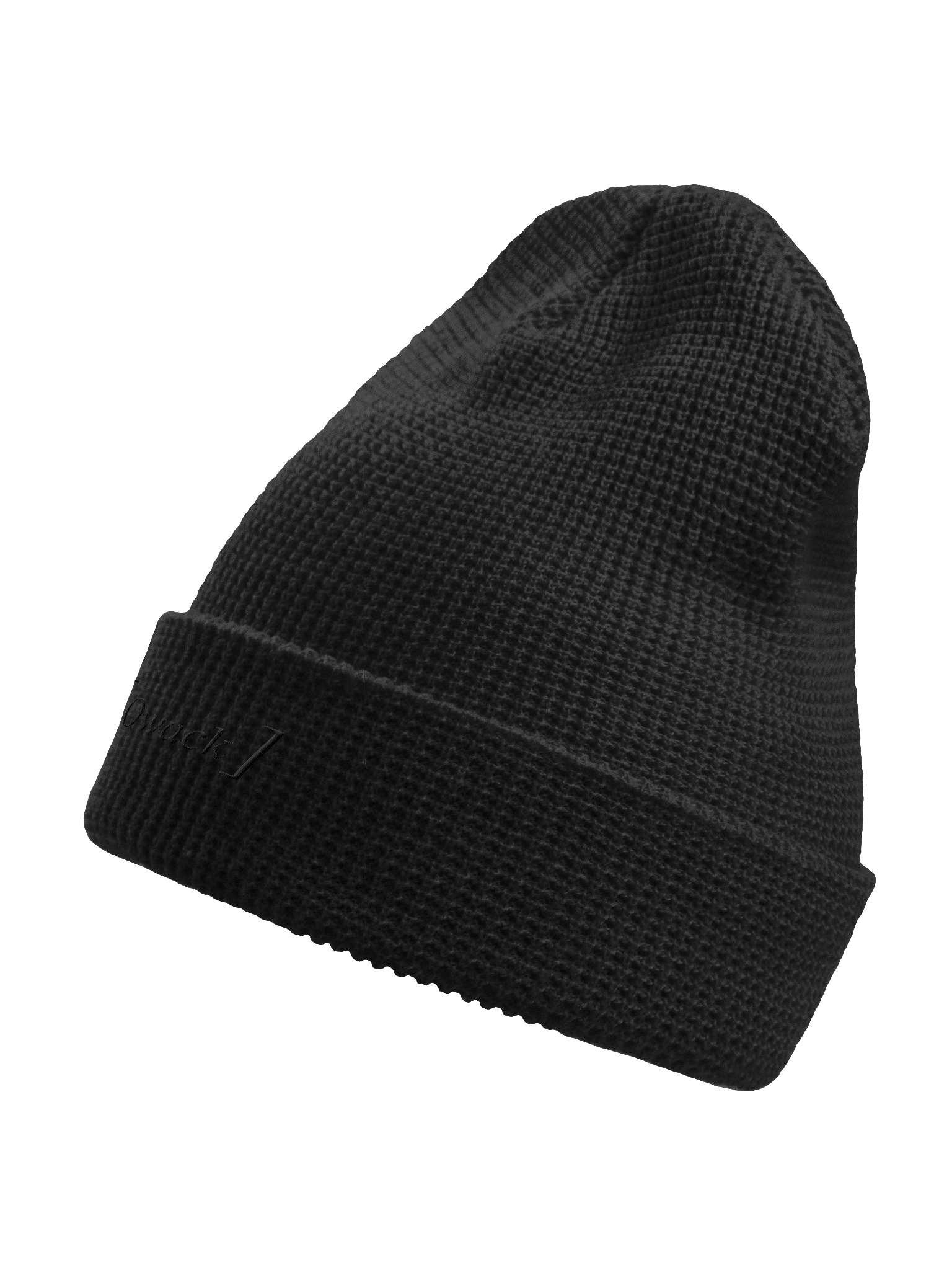 Minimalist Waffle Beanie - [Qwack] - Noir product image (3)