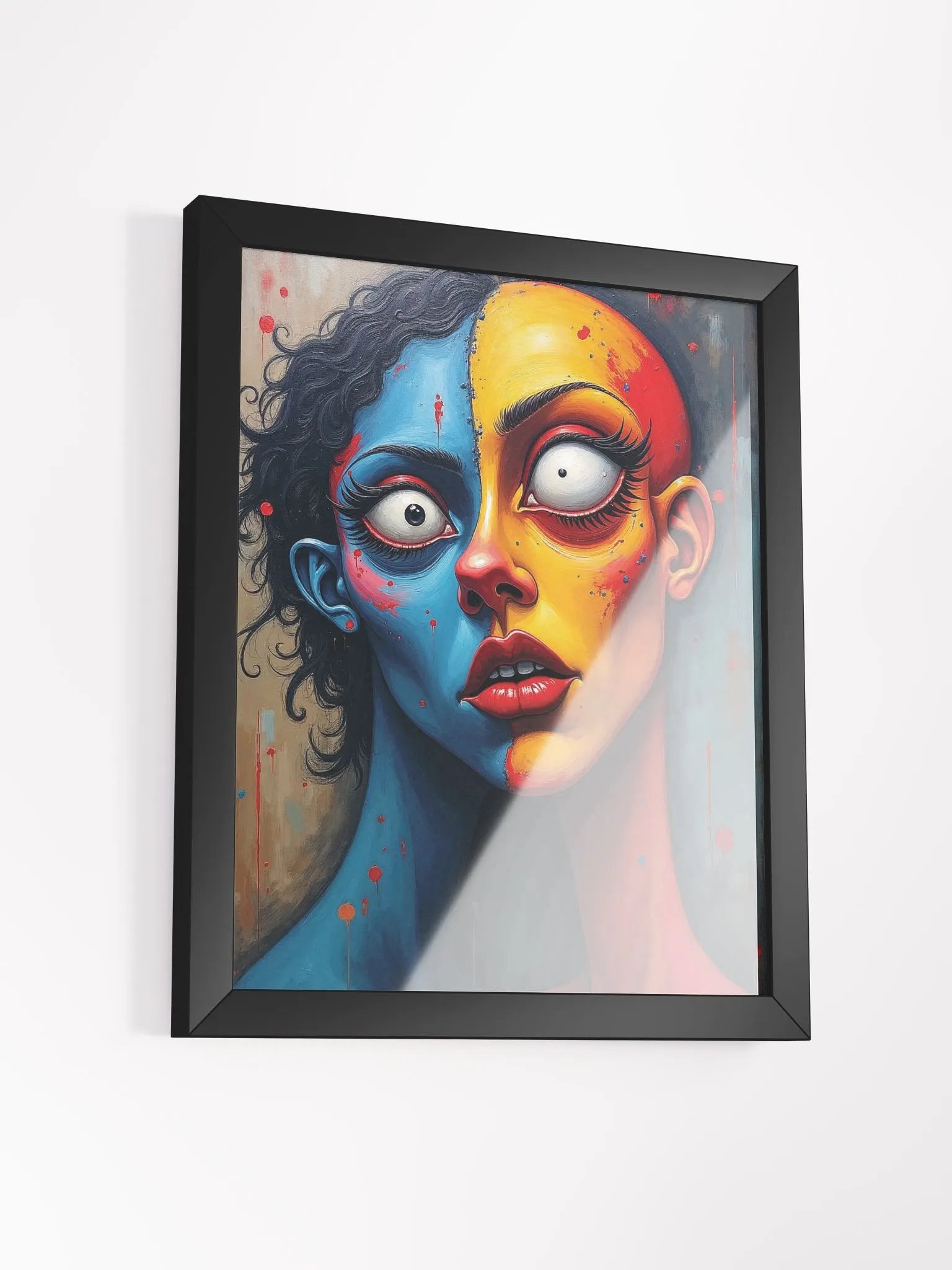 Surreal Split-Face Portrait Framed Print product image (22)