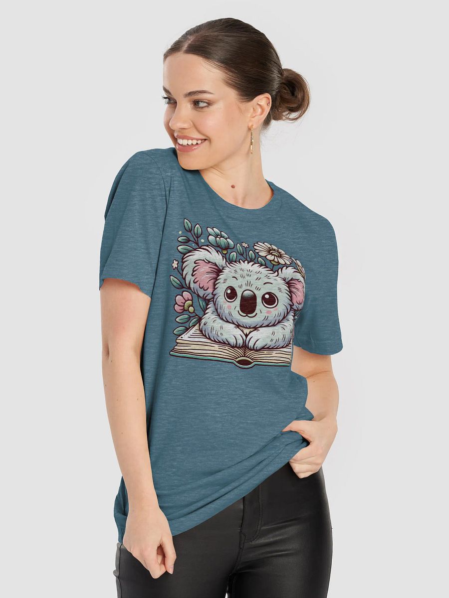 Cute Koala Reading T-Shirt, Book Lover Animal Tee, Nature-Inspired Graphic Tee, Adorable Bookworm Gift, Cozy Koala Floral T-shirt product image (5)